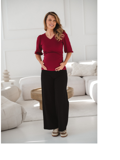 Wide Leg Maternity Pants Wide Flow (Black) Wide Leg Maternity Pants Wide Flow (Black)