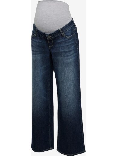 Wide-leg maternity jeans MLMALAGA, Mama;licious (Dark blue denim) Wide-leg maternity jeans MLMALAGA, Mama;licious (Dark blue denim)