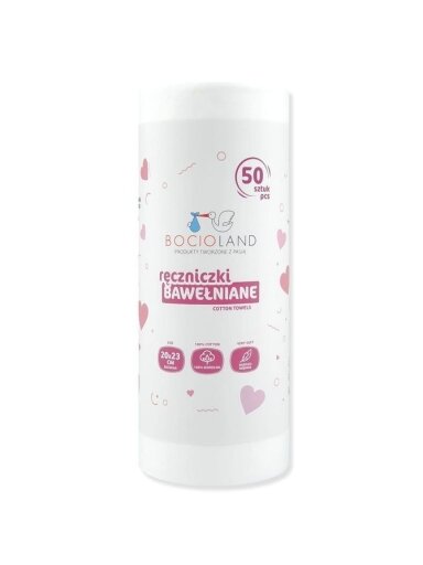 Bocioland rankšluostis medvilninis ritinėlis 20x23 BL154, 50 vnt.