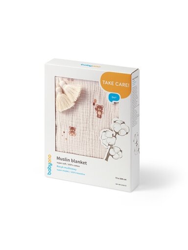 BabyOno muslino pledas 1566/02, Beige, 75 × 100 cm