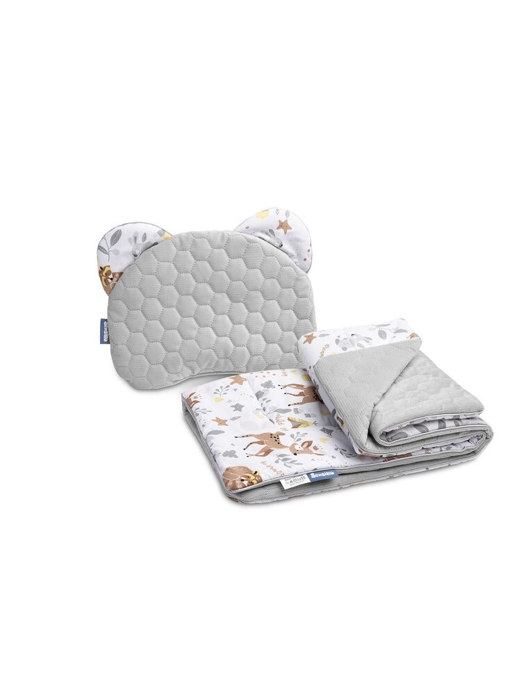 Komplektas vežimėliui Antklodė+pagalvėlė SILLO Velvet White Forest Komplektas vežimėliui Antklodė+pagalvėlė SILLO Velvet White Forest