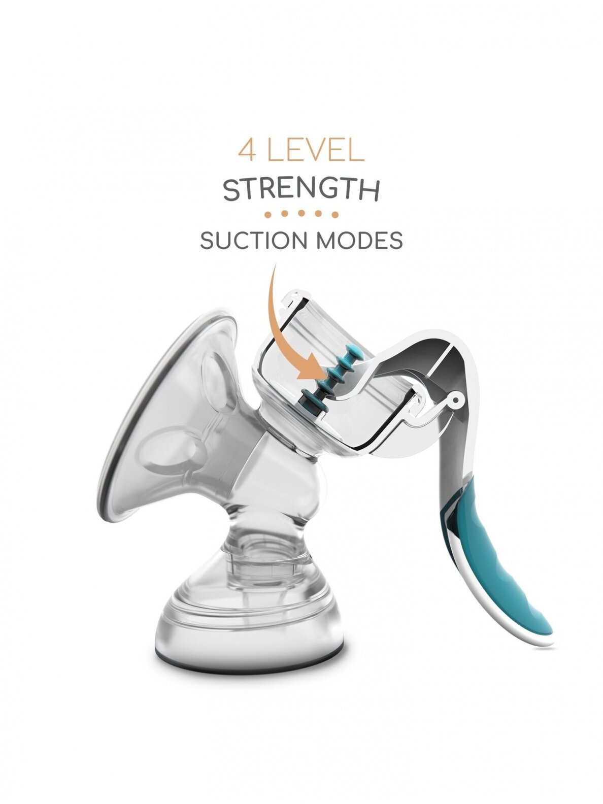 Manual breast pump with 4 levels of interruption strength, Baboo 6 Manual breast pump with 4 levels of interruption strength, Baboo 6