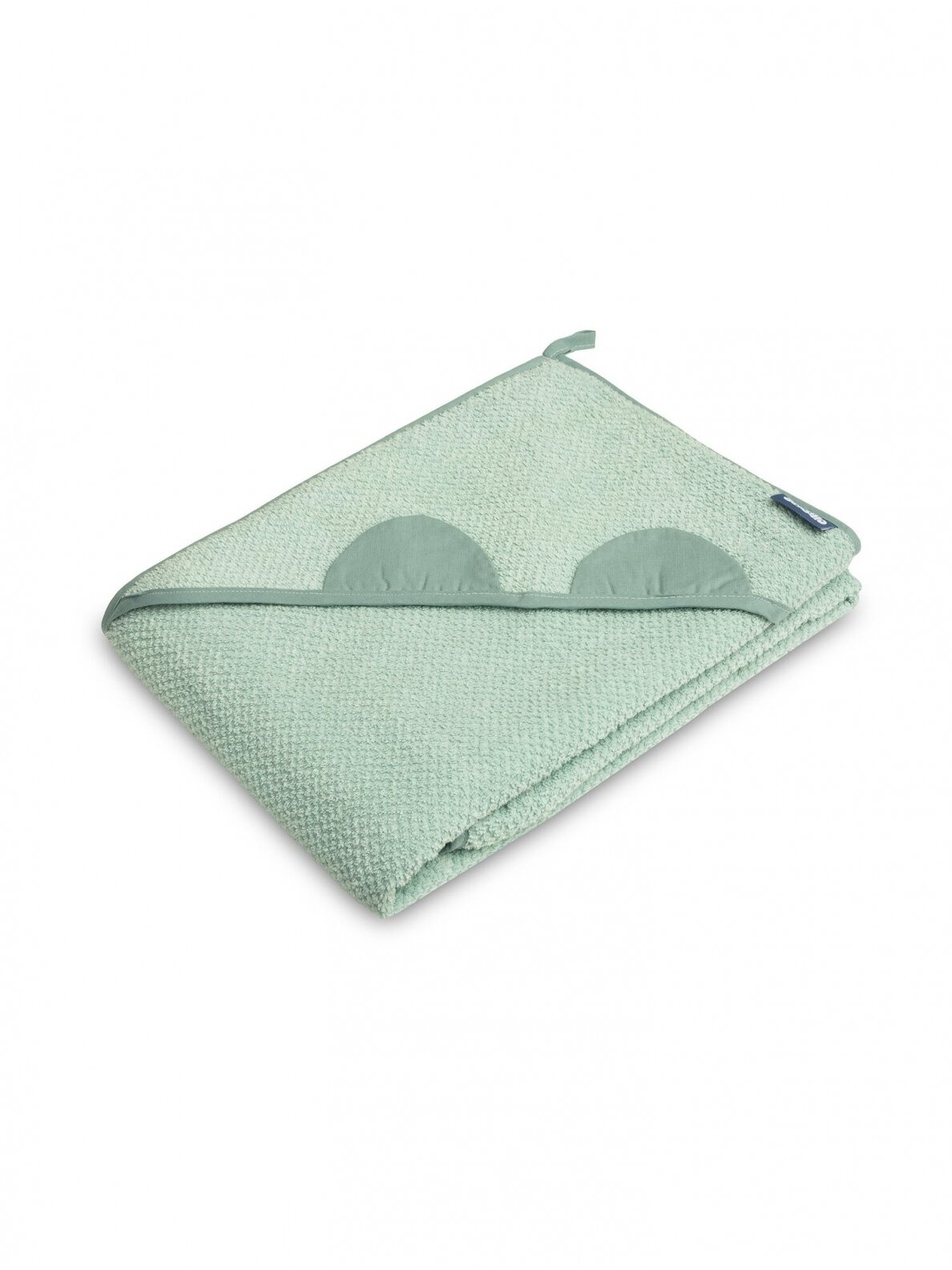 Terry cotton towel with a hood, 100x100, green