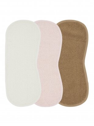 Basic terry burp cloths shoulder, 3 pcs., Meyco Baby (offwhite/soft pink/toffee)