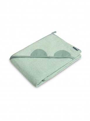 Terry cotton towel with a hood, 100x100, green