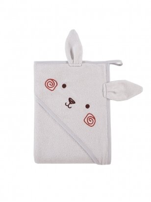 Baby Hooded Towel mellow, 100x100, EEVI, Gray