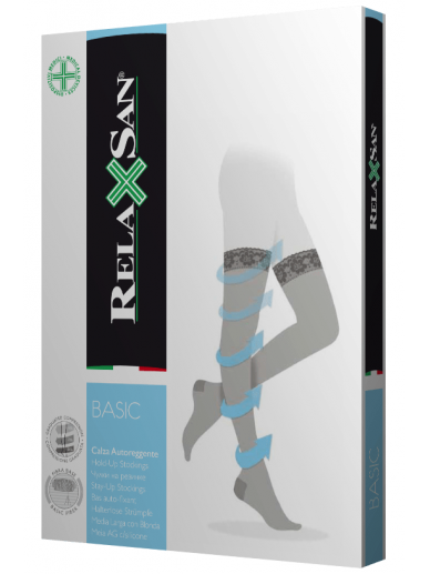 Relaxsan Stay Up moderate support hold up stockings 18-22 mmHg, 140 den, Black