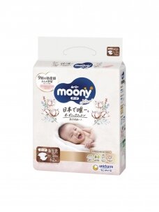 Japoniškos sauskelnės kūdikiams Moony Natural 0-5kg, 62vnt.