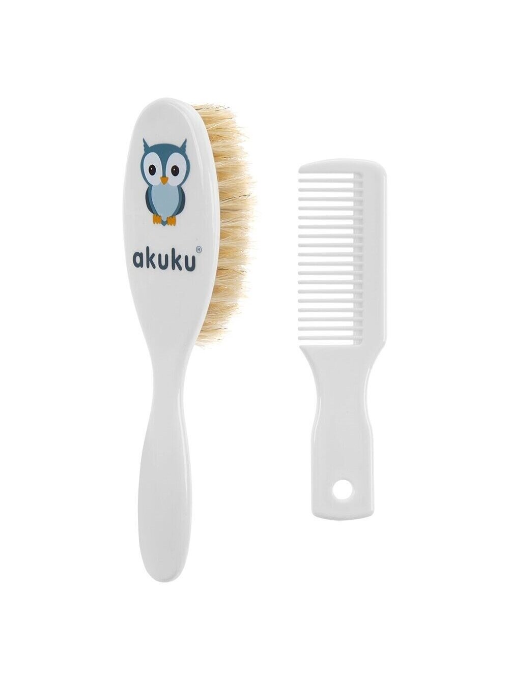 Hairbrush and comb by Akuku (white) Hairbrush and comb by Akuku (white)
