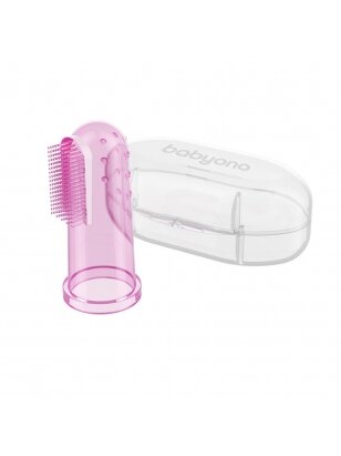Šepetėlis-masažuoklis dantims silikoninis, 723, rožinis