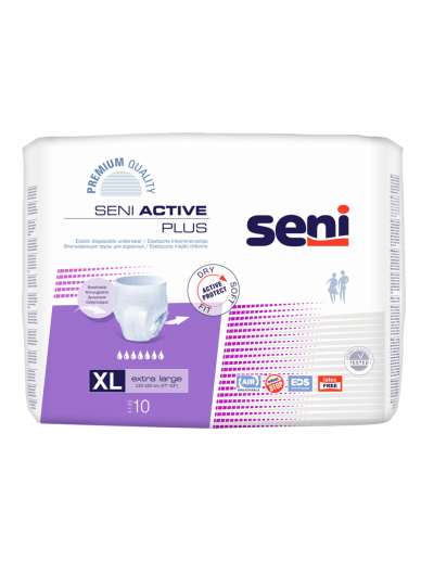SENI Active Plus Extra Large sauskelnės – kelnaitės, 10vnt.