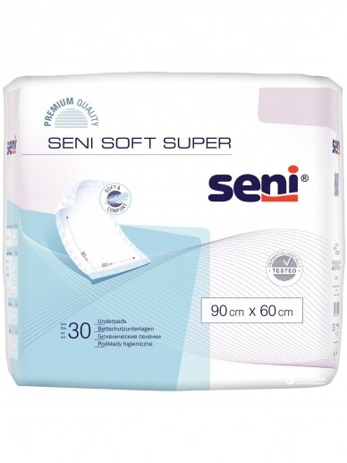 Bed underpads SENI SOFT SUPER, 90x60 cm, 1 psc.