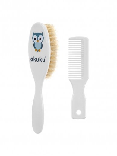 Hairbrush and comb by Akuku (white)