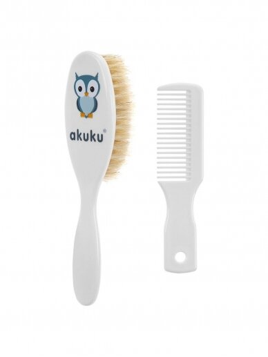 Hairbrush and comb by Akuku (white) Hairbrush and comb by Akuku (white)