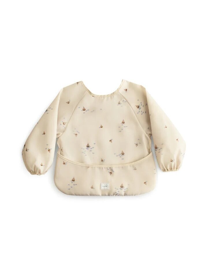 Long-sleeved bib Mushie (Boats)