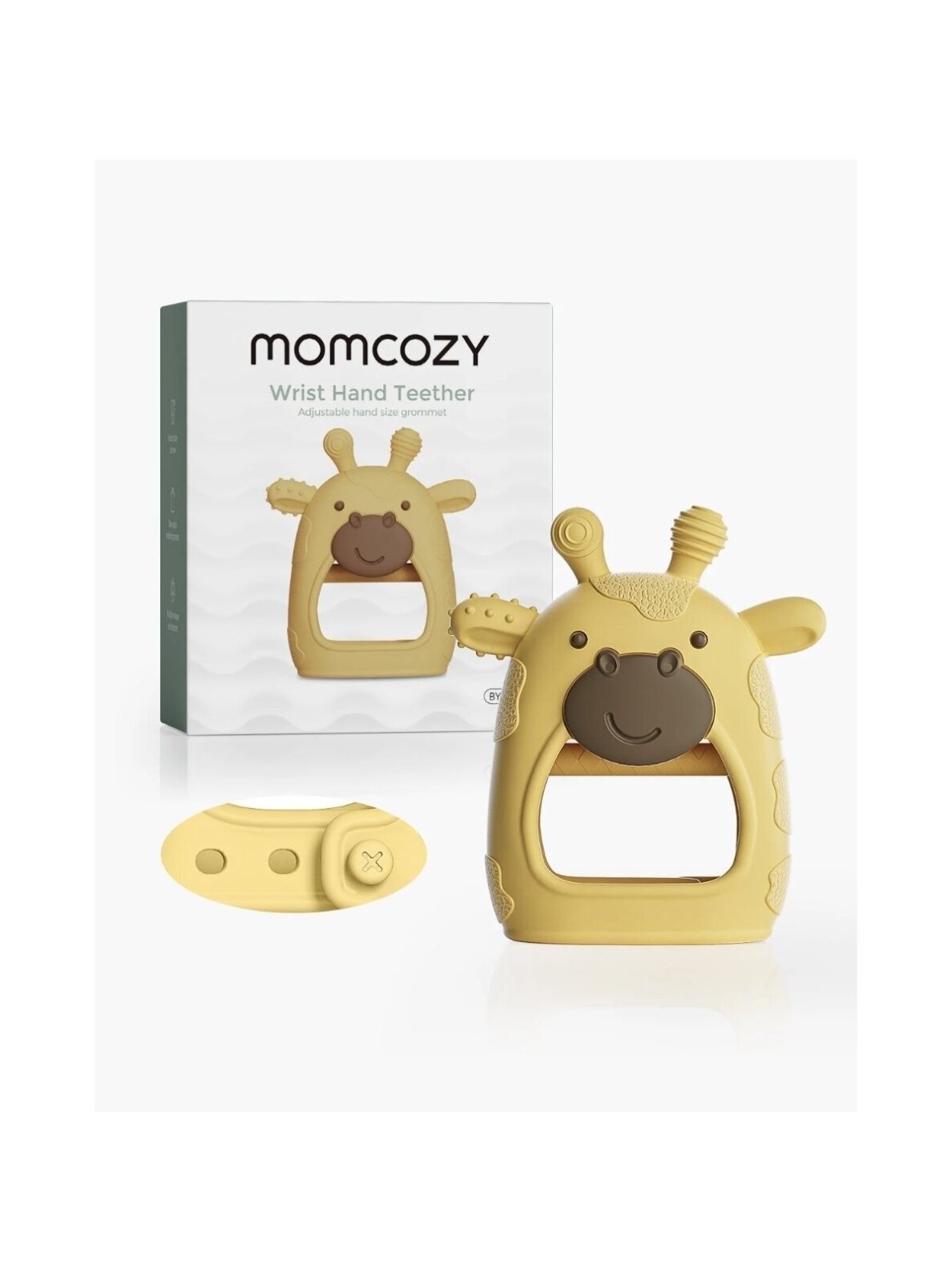 Silicone wrist teether, yellow, Momcozy 1