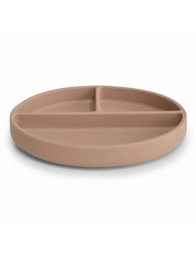 Silikonininė prilimpanti lėkštė 6m+, Mushie (Natural)