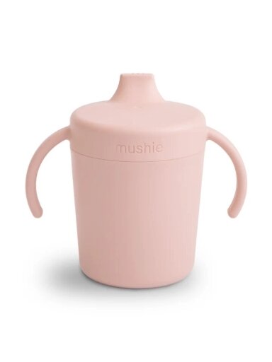Silikoninis puodelis su snapeliu, 6m+, Mushie (Blush)