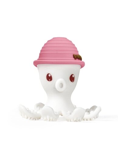 Ollie Octopus Silicone Teether, Pink, Mombella