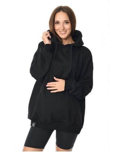 Šiltas džemperis nėščioms ir maitinančioms, Naomi, Mija (juoda)