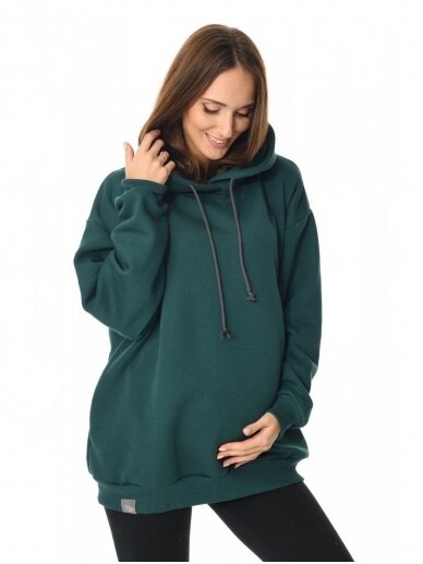 Warm sweater for pregnant and nursing, Naomi, by Mija (green) 2