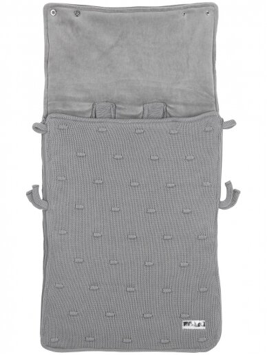 Warm envelope-sleeping bag for stroller, 40x82cm, Knots grey, Meyco Baby 1
