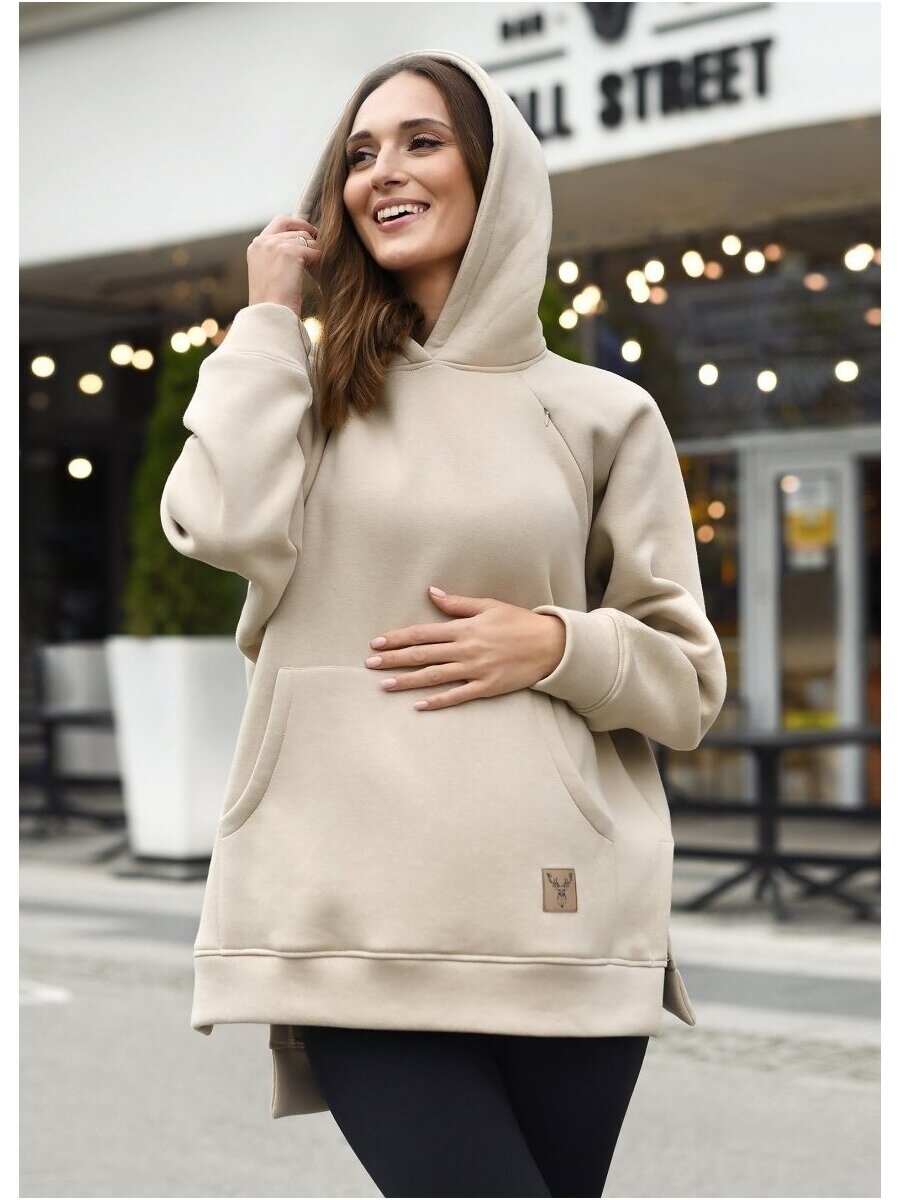 Šiltas džemperis nėščioms ir maitinančioms, Stella Beige, Mija 5 Šiltas džemperis nėščioms ir maitinančioms, Stella Beige, Mija 5