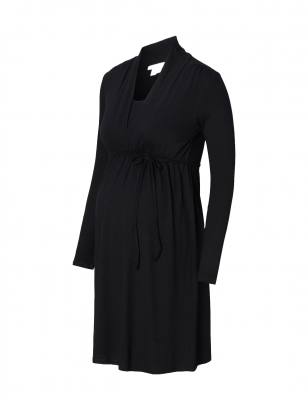 Dress with long sleeves for pregnant and nursing, Black Ink, ESPRIT