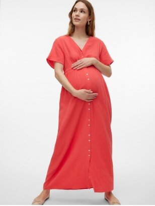 Suknelė nėščioms ir maitinančioms VMMNATALI, Cayenne, Vero Moda (Koralinė)