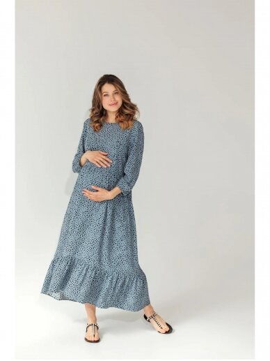 Dress for pregnant and nursing, Blue, MOM ONLY 4