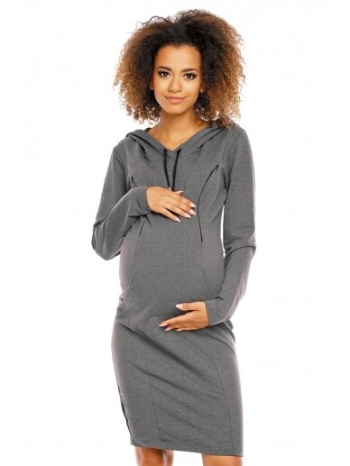 PeeKa Boo suknelė nėščiosioms ir maitinančioms pilka