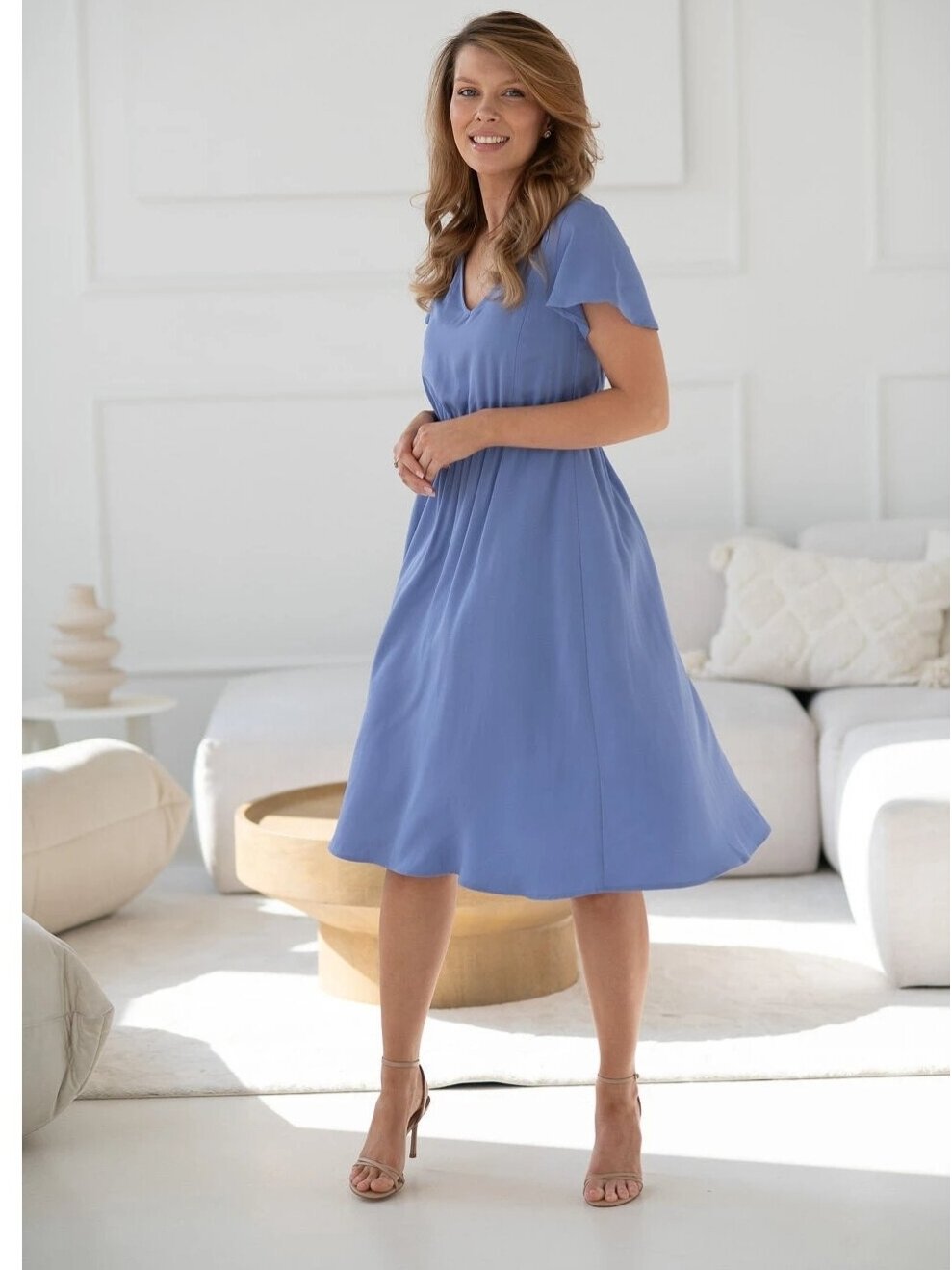 Maternity and nursing dress, Lovely, ForMommy (Blue) 2