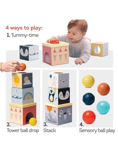 Taf Toys lavinamasis žaislas North Pole Ball Drop Stacker 6mėn+