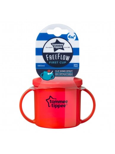 TOMMEE TIPPEE puodelis FIRST CUP, 4 mėn.+, 190 ml, 43111055 1