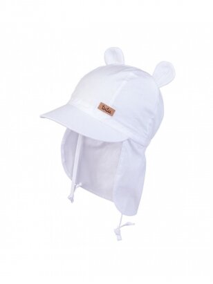 Vaikiška kepurė su kaklo apsauga, UV+30, Pelytė, TuTu (balta)