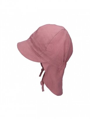 Vaikiška kepurė su kaklo apsauga iš natūralaus lino, TuTu (rožinė)