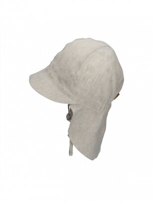 Vaikiška kepurė su kaklo apsauga iš natūralaus lino, TuTu (natūrali)
