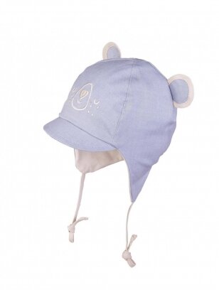 Vaikiška kepurė su ausytėmis ir snapeliu, UV+30, TuTu (light grey)