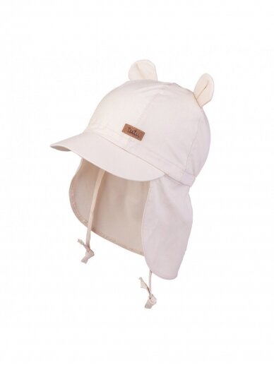 Vaikiška kepurė su kaklo apsauga, UV+30, Pelytė, TuTu (kreminė)
