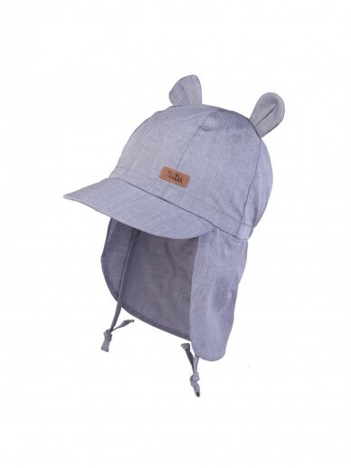 Vaikiška kepurė su kaklo apsauga, UV+30, Pelytė, TuTu (pilka)