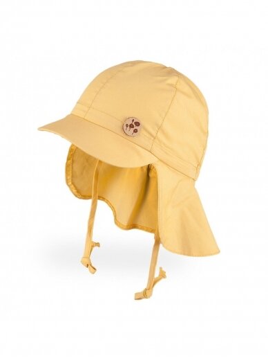 Vaikiška kepurė su UV filtru ir kaklo apsauga, TuTu (geltona)