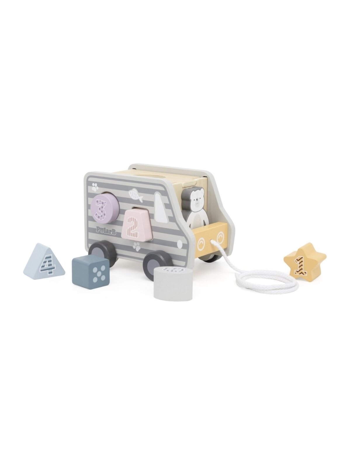VIGA PolarB Wooden Pull-Along Shape Sorting Truck