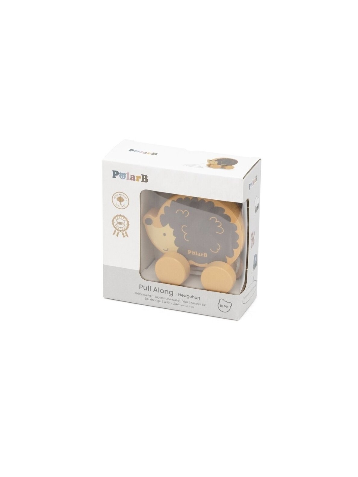 VIGA PolarB Wooden Pull-Along Toy Hedgehog 3