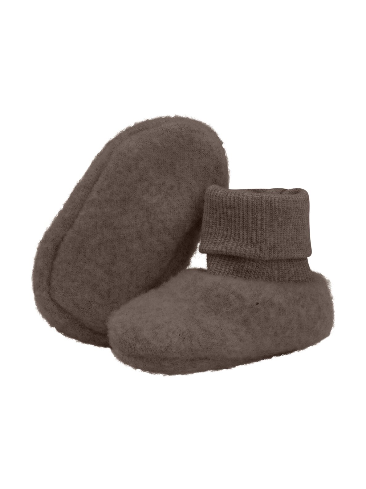 Woolen baby booties, Huttelihut Dark brown