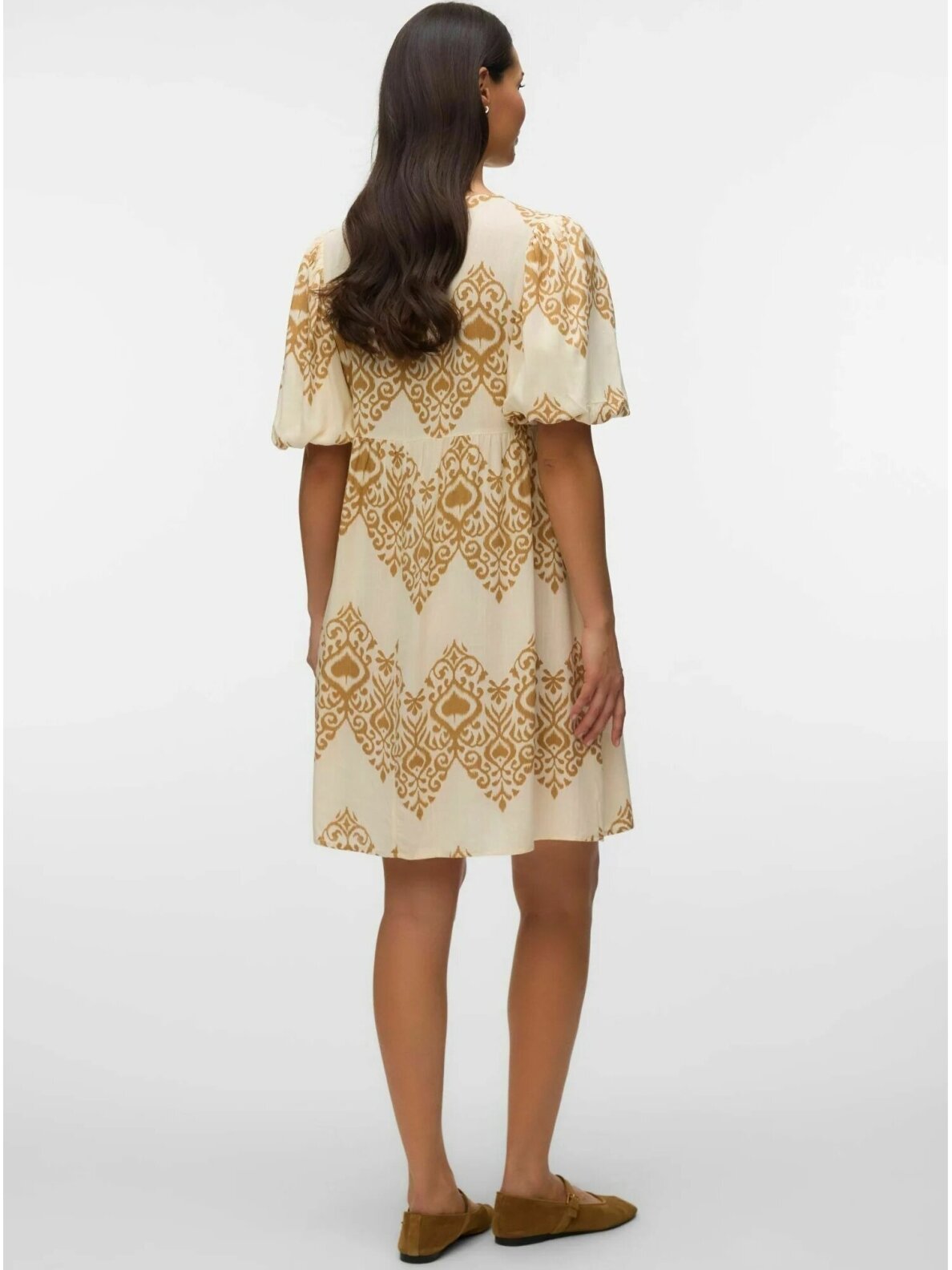 Viscose maternity dress MLZENISA Mama;licious (Birch/brown sugar) 3