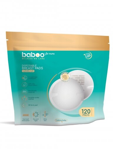 Vienkartiniai įklotai į liemenėlę, 120vnt, Baboo Vienkartiniai įklotai į liemenėlę, 120vnt, Baboo