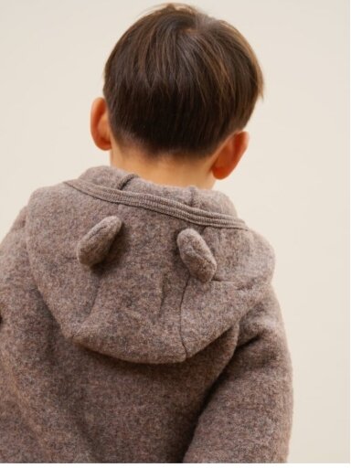 Merino vilnos megztukas su gobtuvu HUTTEliHUT (Beige) Merino vilnos megztukas su gobtuvu HUTTEliHUT (Beige)
