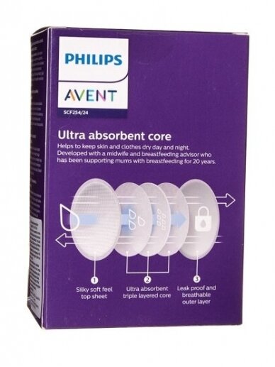 Vienkartiniai įklotai į liemenėlę 24 vnt. Philips AVENT 4 Vienkartiniai įklotai į liemenėlę 24 vnt. Philips AVENT 4
