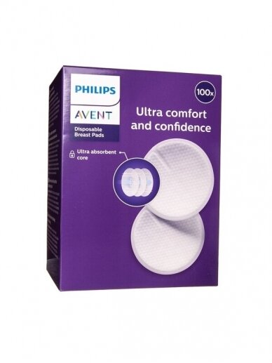 Vienkartiniai ULTRA comfort įklotai į liemenėlę 100 vnt. Philips Avent