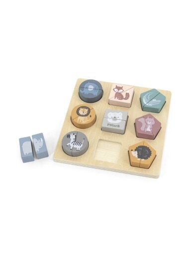 VIGA PolarB Wooden Shape Block Puzzle with Animals
